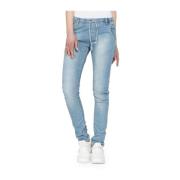 Slim Fit Jeans med Elastisk Linning for Kvinner