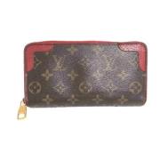 Pre-owned Rodt lerret Louis Vuitton lommebok