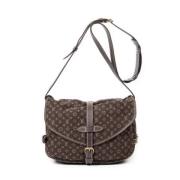 Pre-owned Brunt stoff Louis Vuitton Saumur