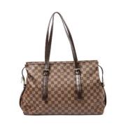 Pre-owned Brunt stoff Louis Vuitton skuldervesker