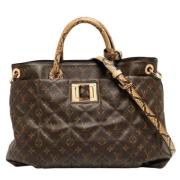 Pre-owned Brunt lerret Louis Vuitton veske