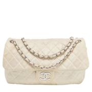 Pre-owned Hvitt stoff Chanel Flap Bag