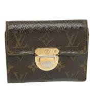 Pre-owned Brunt belagt lerret Louis Vuitton lommebok