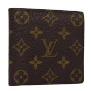 Pre-owned Brunt lerret Louis Vuitton lommebok