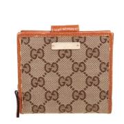 Pre-owned Beige Canvas Gucci lommebok