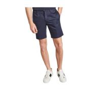 Marineblå Plisserte Shorts