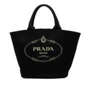 Pre-owned Svart lerret Prada veske