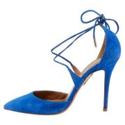 Pre-owned Bla semsket Aquazzura haeler