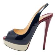 Pre-owned Navy Leather Christian Louboutin Sandaler