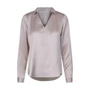 Ecry Haust Collection Ecry Satin V-Neck Blouse 55-830 Bluser