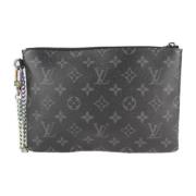 Pre-owned Svart lerret Louis Vuitton Clutch