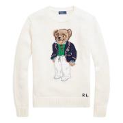 Ikonisk Ralph Lauren Cream Bear Sweater