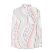 Multifarget Swirl Print Bomullsskjorte