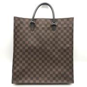 Pre-owned Brunt lerret Louis Vuitton Sac Flat