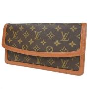 Pre-owned Brunt lerret Louis Vuitton Pochette Lady