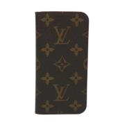 Pre-owned Brunt lerret Louis Vuitton-saken