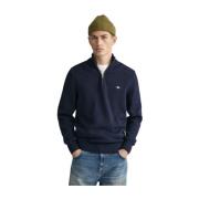 Half-Zip Bomullsgenser i Marine