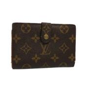 Pre-owned Brunt belagt lerret Louis Vuitton lommebok