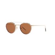 Clip-On Sunglasses Brushed Silver/Persimmon