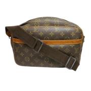 Pre-owned Brunt lerret Louis Vuitton Reporter