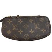 Pre-owned Brunt lerret Louis Vuitton lommebok