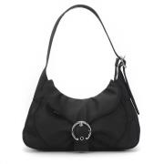 Thea Buckle Shoulder Bag - Black