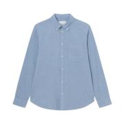 Washed Denim Blue Les Deux Kent Chambray Shirt Skjorte