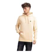 Trendy Beige Fleece Hoodie Herre