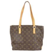 Pre-owned Brunt lerret Louis Vuitton Tote