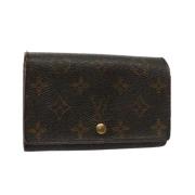 Pre-owned Brunt lerret Louis Vuitton lommebok