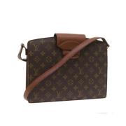 Pre-owned Brunt lerret Louis Vuitton skuldervesker