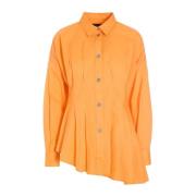 Kjerne Bomull Asymmetrisk Skjorte Solnedgang Oransje