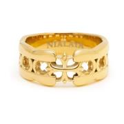 Men's Cross Band Ring with Gold Plating