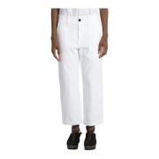 Hvite denim bukser med store lommer