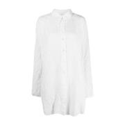 Hvit Oversized Crushed Skjorte