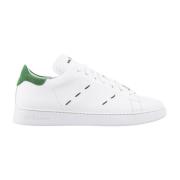 Grønne Lave Sneakers i Hvitt Skinn