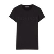 Slim Jersey T-skjorte med Strass Logo