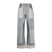 Grå Jeans med Stilig Design