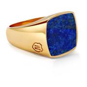 Men's Gold Signet Ring with Blue Lapis