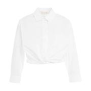 Hvit Skjorte med Knute Detalj for Motebevisste Kvinner