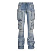 Blå Lavtliggende Skinny-Fit Denim Jeans