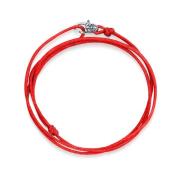 Red Wrap-Around String Bracelet with Sterling Silver Lock