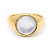 Women's Signet Ring with Large Pearl