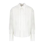 Hvit Bomullsskjorte med Rouches