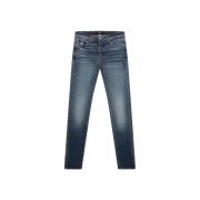 Indigo Stack Jeans - Slim Fit, Distressed