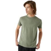 Vasket Grønn Elastisk T-Skjorte