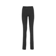 Melange Black Polyester Blend Pant