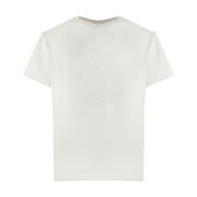 Hvit Bomull T-skjorte med Nummer Logo