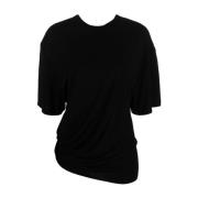 Sort Side Cowl Waist Tee T-Skjorter