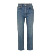 Jeans høy stigende komfyrekomfort strekk